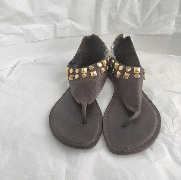 Tory Burch brown gladiator gold stud sandal size 7.5M - Picture 11 of 15